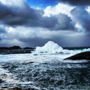 Stormy North Sea coast